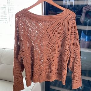Old Navy Rust Color Cable Knit Sweater